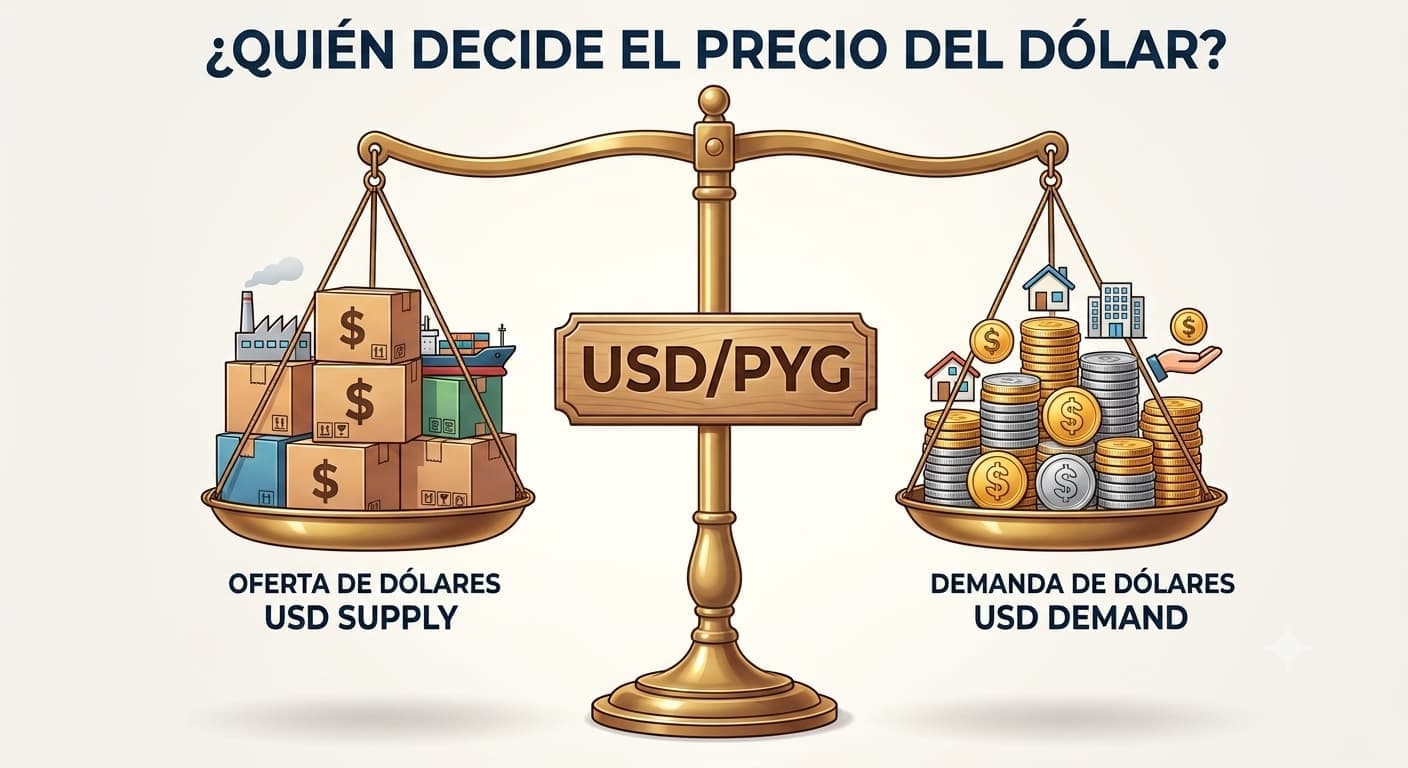 ¿Cómo se forma el precio del dólar en Paraguay?