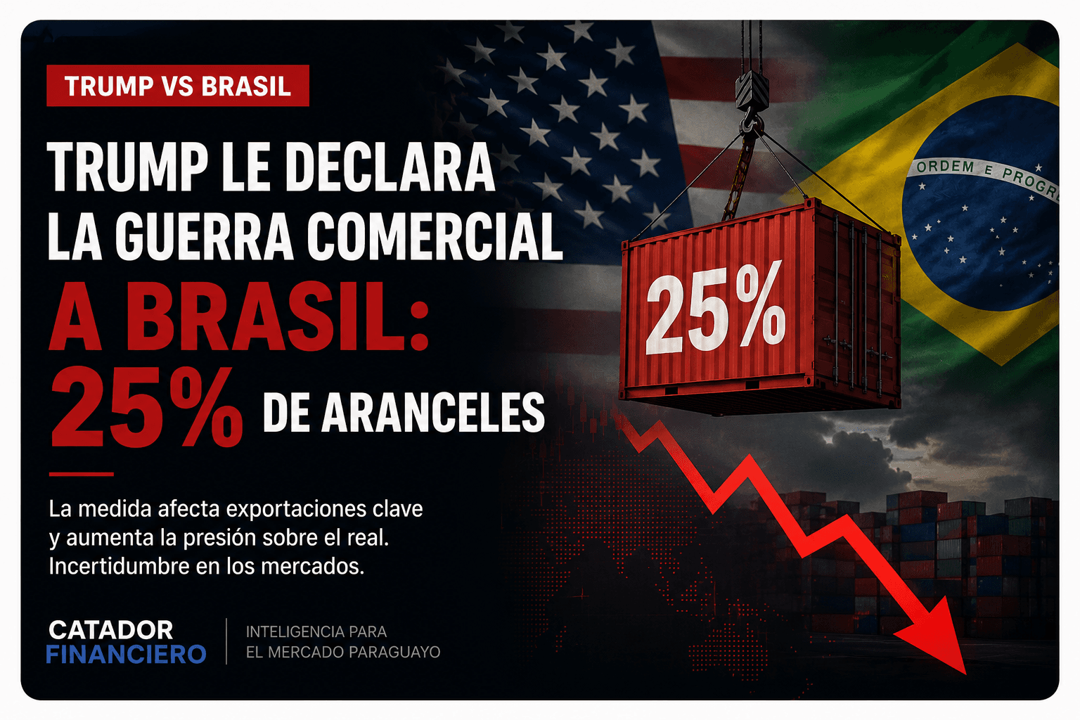 🇺🇸🇧🇷 TRUMP LE DECLARA LA GUERRA COMERCIAL A BRASIL: 25% DE ARANCELES
